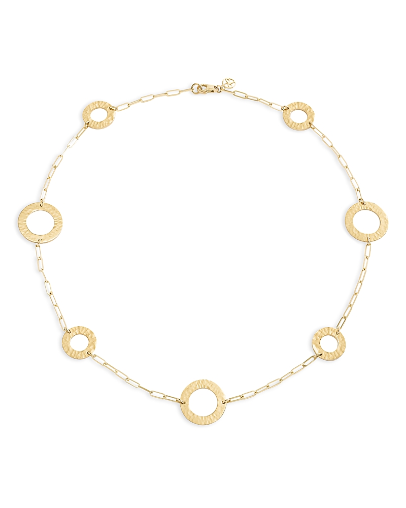 L. Klein 18k Yellow Gold Como Hammered Link Collar Necklace, 18 In Gold