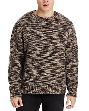 Frame Crew-neck Marled-knit Sweater In Marron Multi