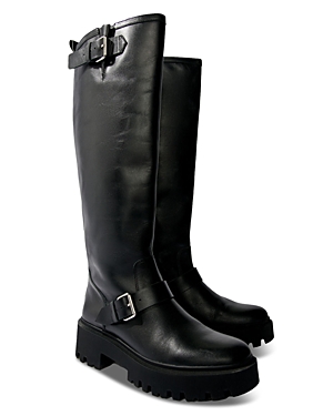 Shop Maje Women's Fazerys Buckled Boots In Black