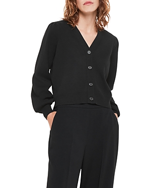 Shop Whistles Puff Sleeve Cardigan In Black