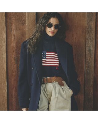 American Flag Cotton Crewneck Sweater