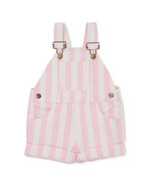 Shop Dotty Dungarees Girls' Classic Wide Stripe Overall Shorts - Baby, Little Kid, Big Kid In Pink