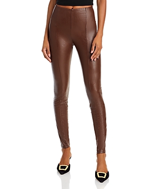Lyssé Textured Faux Leather Leggings In Coco Powder