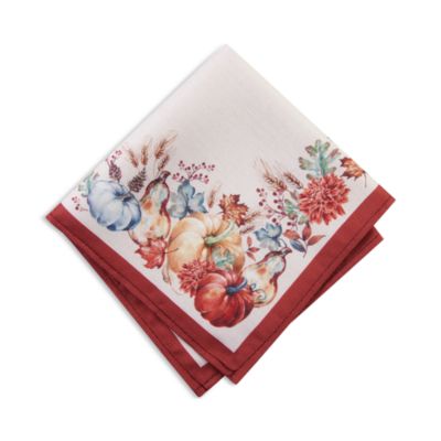 Botanical Harvest Pumpkin Engineered Napkins, Set of 4