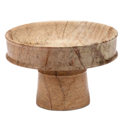 x Kelly Wearstler Dune Brown Marble Footed Bowl