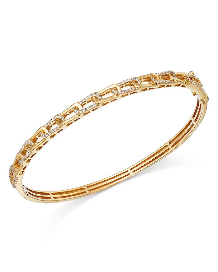 Bloomingdale's Diamond Chain Link Bangle Bracelet in 14K Yellow Gold, 0 ...