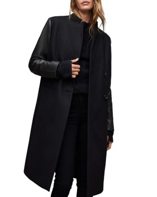 ALLSAINTS SIDNEY ウールカシミヤレザーコート UK8 ALLSAINTS SIDNEY ウールカシミヤレザーコート UK8