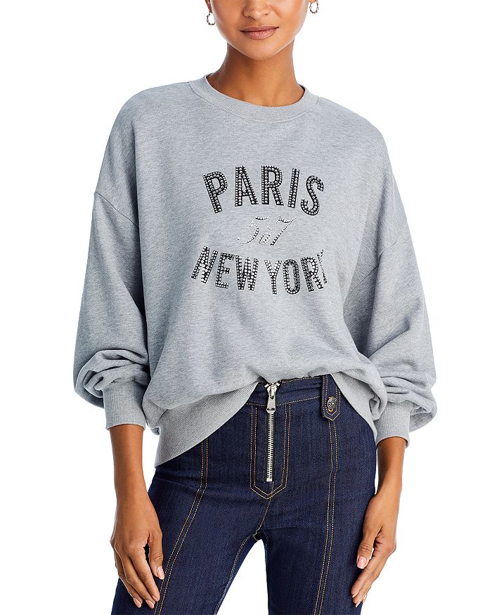 Cinq à Sept Rhinestone Paris New York Sweatshirt | Bloomingdale's