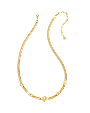 Shop Kendra Scott Abbie Herringbone Chain Necklace, 16 In Gold Metal
