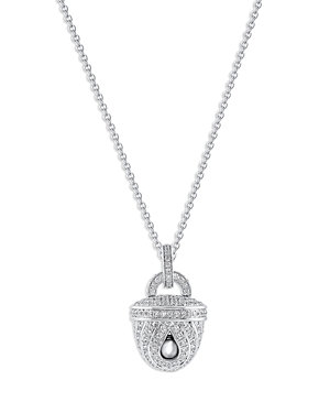Diamond Bell Pendant Necklace in 18K White Gold, 0.5 ct. t.w., 18