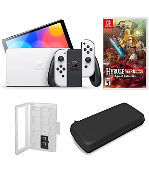 Nintendo Switch Oled in White with Zelda:Hyrule Game and Accessories Kit