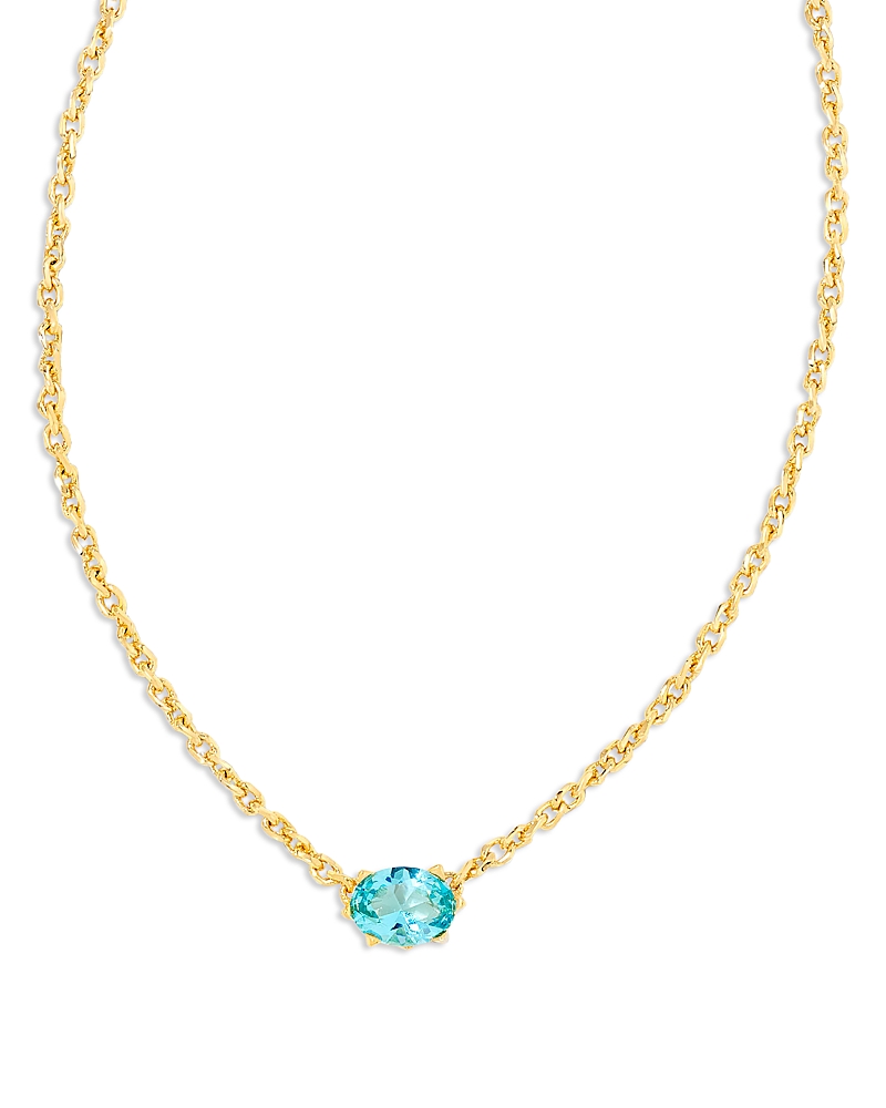 Kendra Scott Cailin Cubic Zirconia Station Necklace In Gold Aqua