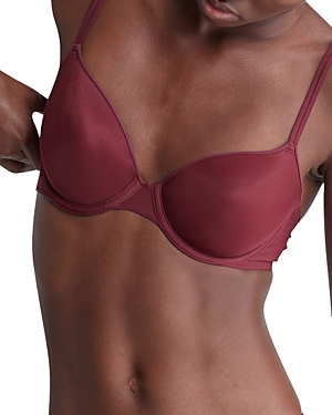 Shop Calvin Klein Sheer Marquisette Spacer Demi Bra In Tawny