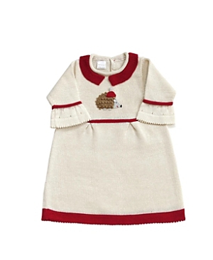 Melange Collection Girls' Knit Holiday Hedgehog Dress - Baby, Little Kid In Light Beige