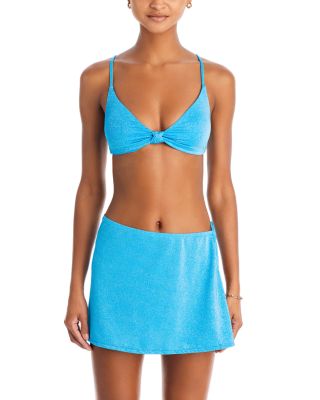 AQUA - Knot Front Bikini Top, Basic Bikini Bottom & Wrap Skirt Cover Up - 100% Exclusive