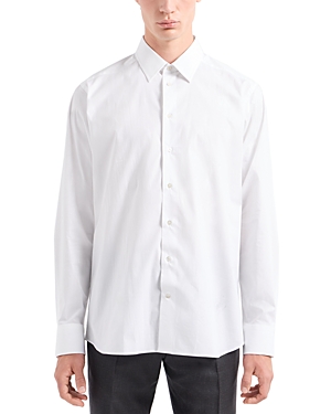 Shop Emporio Armani Cotton Shirt In Solid White