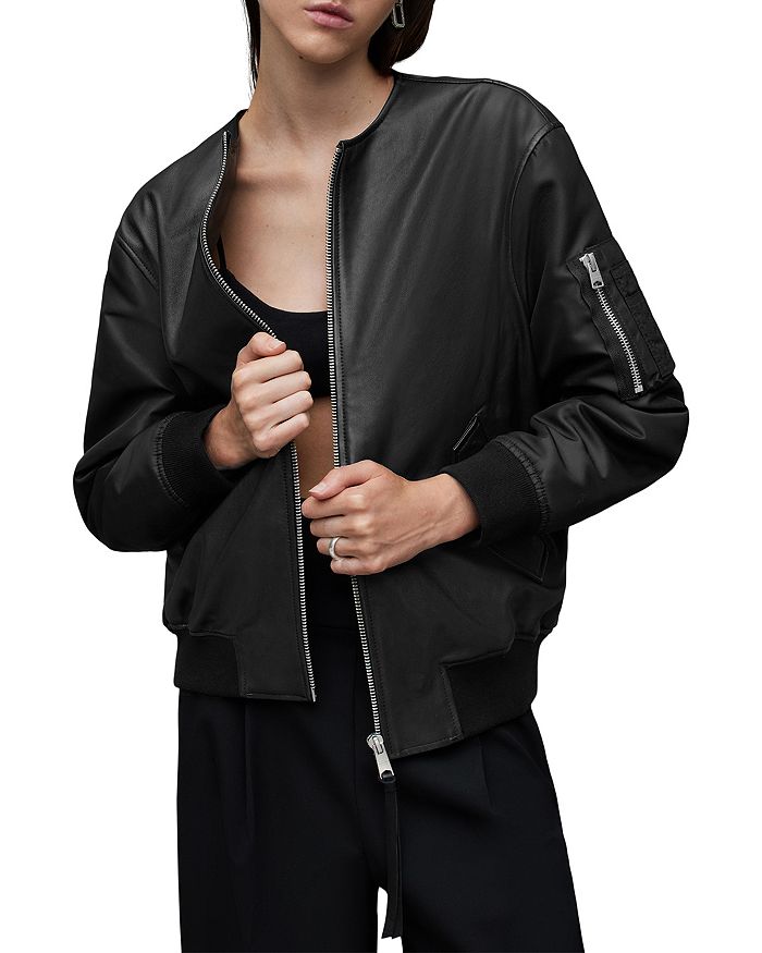 ALLSAINTS Zene Leather Bomber Jacket | Bloomingdale's