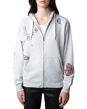 ZADIG & VOLTAIRE HOLLY COTTON MOTIF HOODIE