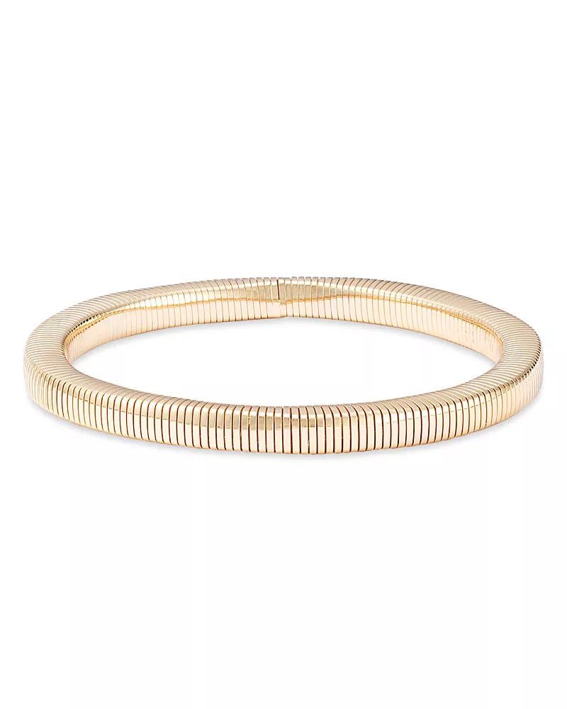 Aqua Snake Chain Stretch Bracelet in 16K Gold Plated - Exclusive