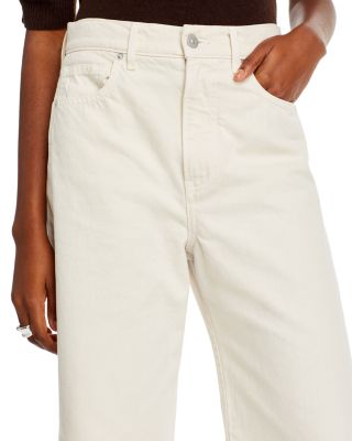 Taylor Cropped Wide Leg Jeans in Ecru