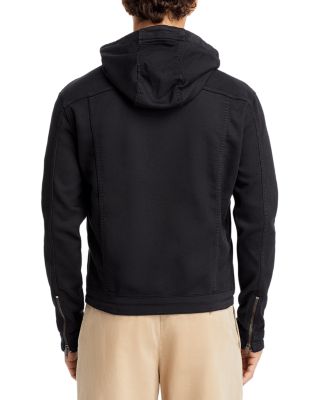 Hooded Zip-Front Knit Jacket