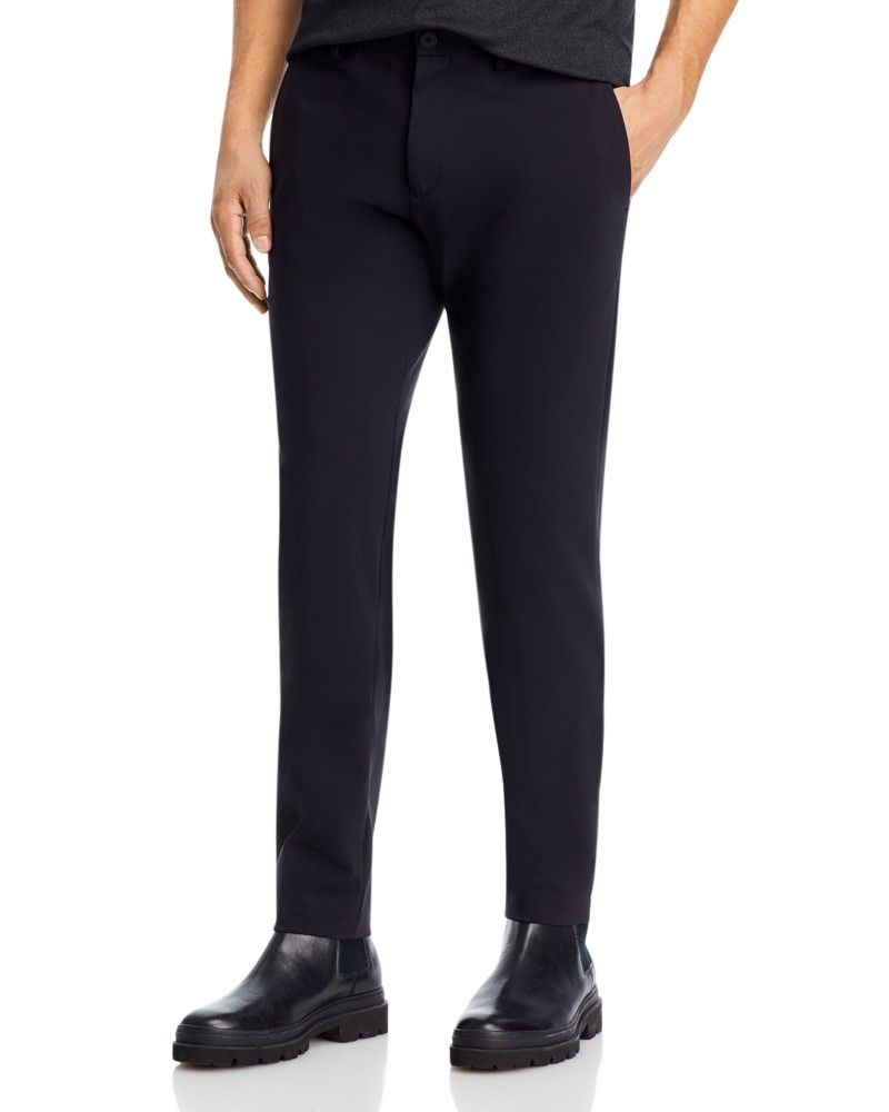 Theory Zaine Slim Straight Stretch Pants in Precision Ponte in Black