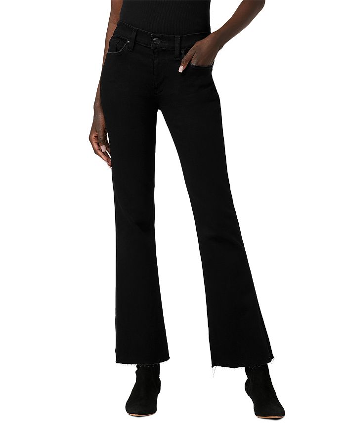 Hudson Nico Mid Rise Wide Leg Jeans in Black | Bloomingdale's