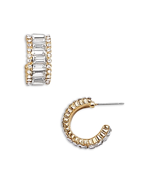 Shop Baublebar Noa Crystal C Hoop Earrings In Gold Tone