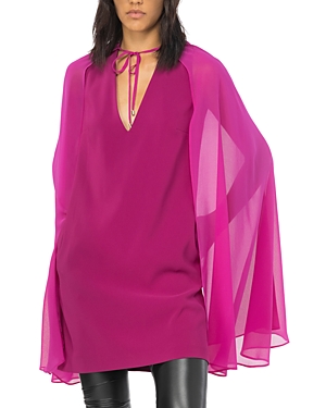 Shop Pinko Cape Effect Mini Dress In Vib