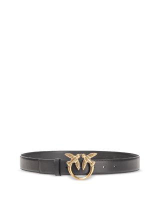 PINKO - Love Birds Berry Leather Belt