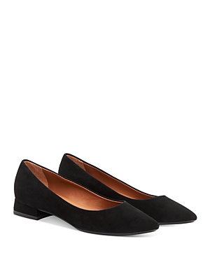 Aquatalia Penina Suede Rubber-sole Ballet Flats In Black