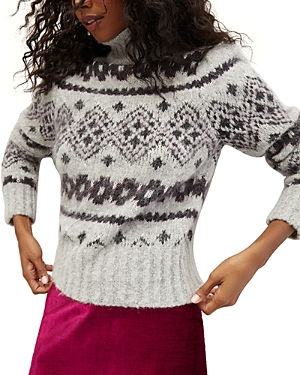 Shop Veronica Beard Chiana Fairisle Turtleneck Sweater In Multi