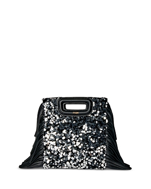 Maje M Mini Sequins Bag In Black