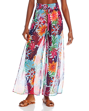 Shop Ramy Brook Lancaster Printed Cover Up Pants In Multi Flow