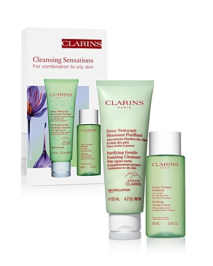 CLARINS PURIFYING CLEANSING SKINCARE SET - COMBINATION TO OILY SKIN ($45 VALUE)