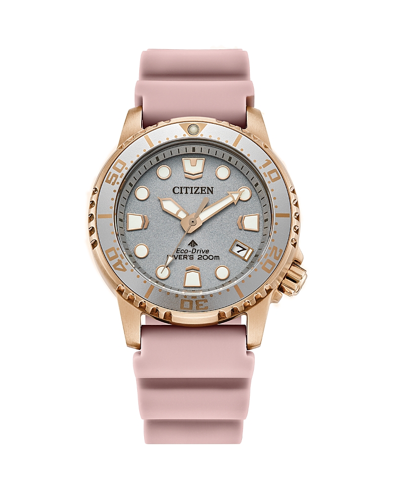Citizen Promaster Dive Womens Pink Strap Watch Eo2023-00a In Gray/pink