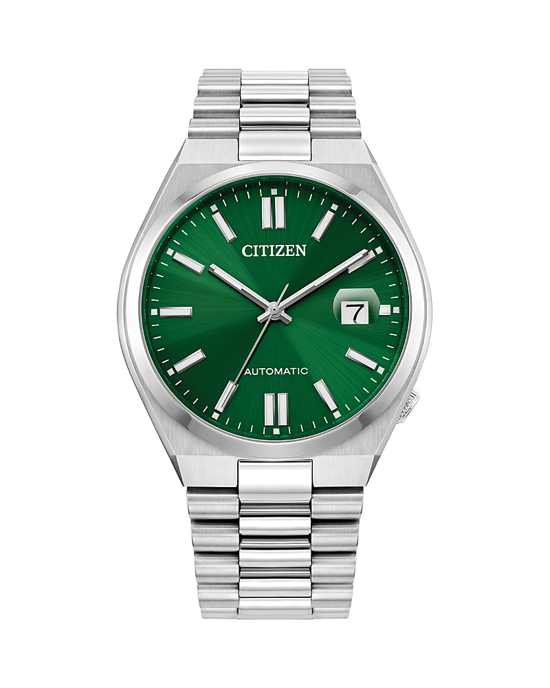 Citizen Tsuyosa Mens Automatic Silver Tone Stainless Steel Bracelet Watch Nj0150-56x In Green/silver