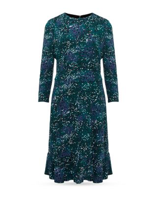 Ami Printed Ruffled Hem Dress