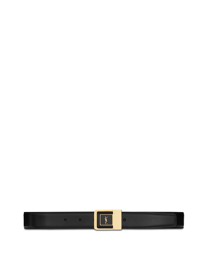 Saint Laurent Female Buckle Belt in Crocodile-Embossed Leather