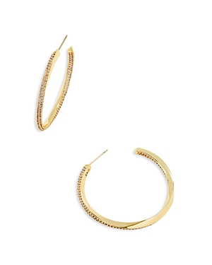 Kendra Scott Ella Pave C Hoop Earrings In 14k Gold Plated In Gold White