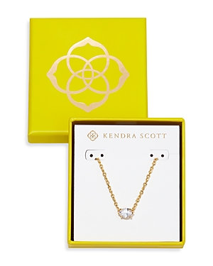 Kendra Scott Cailin Crystal Pendant Necklace In 14k Gold Plated, 19 In Gold Metal