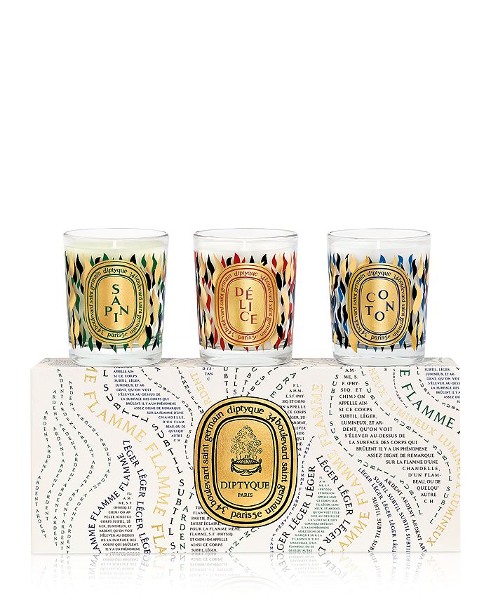 DIPTYQUE Sapin (Pine), Coton (Cotton) & Delice Holiday Candle Gift 