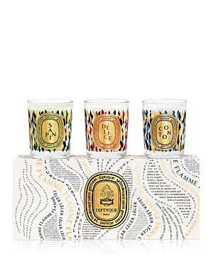DIPTYQUE SAPIN (PINE), COTON (COTTON) & DELICE HOLIDAY CANDLE GIFT SET - LIMITED EDITION