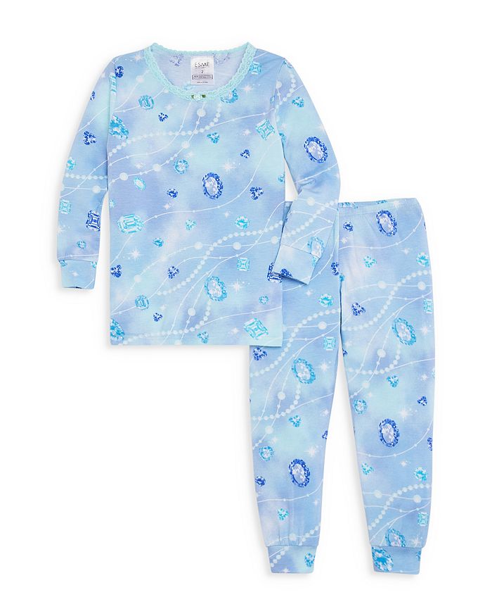 Esme Girls' Long Sleeved Top & Pants Pajamas Set - Little Kid, Big Kid In Sapphire