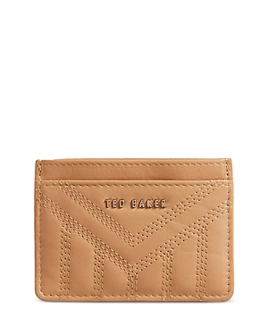 Ted Baker Ayani Quilted Leather Card Holder In Camel