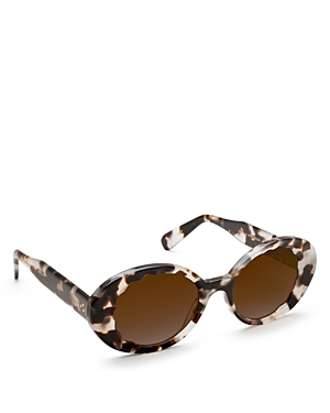 Shop Krewe Alxie Malt Oval Sunglasses, 50mm In Multi/brown Gradient