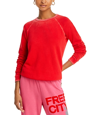 Free City Lucky Rabbits Cotton Sweatshirt In Hotred Rabbit