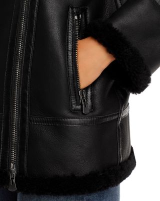 Martina Shearling Moto Coat