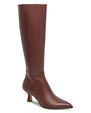 Shop Dolce Vita Women's Auggie Pointed Toe High Heel Boots In Chocolate Leather