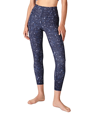 Sweaty Betty Super Soft 7/8 Yoga Leggings In Blue Multi Speckle Print